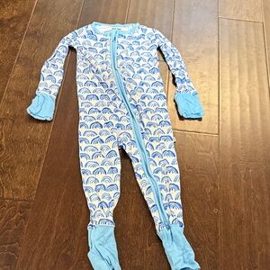 Little sleepies blue rainbow zippy